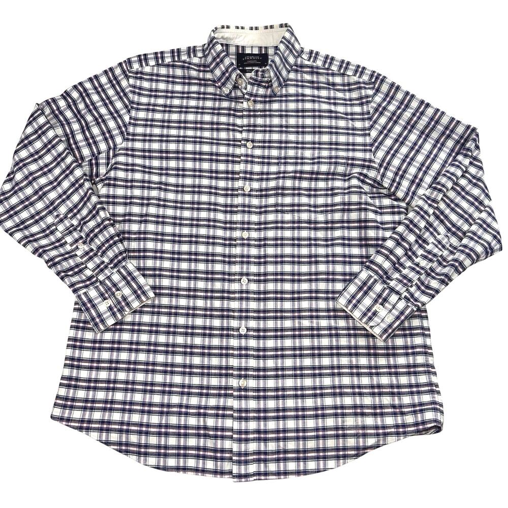 Charles Tyrwhitt Classic Fit Shirt Size M Blue White Plaid Button Down Dress LS